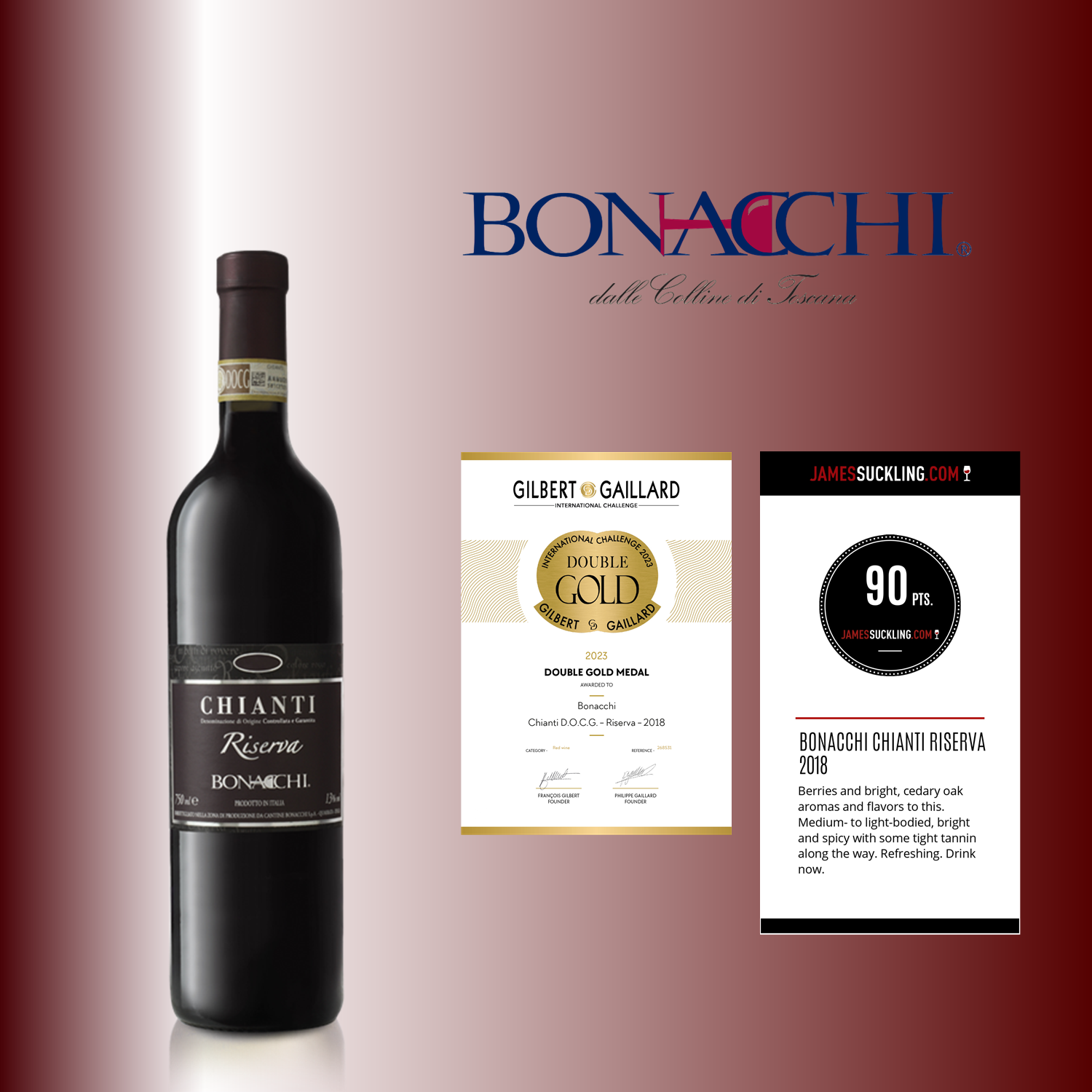 基安蒂珍藏干红 意大利博纳齐酒庄 原瓶原标进口 DOCG级别 包邮