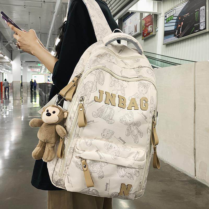 印花女生背包潮牌旅行双肩包