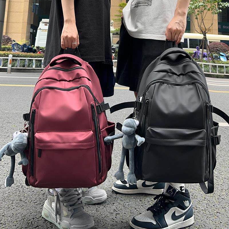质感防水双肩包潮男初中生书包