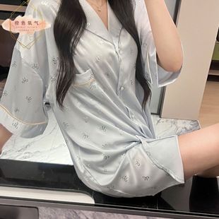 薄款 冰丝睡衣女士春夏季 公主蝴蝶结 高级感家居服衬裙 2025新款