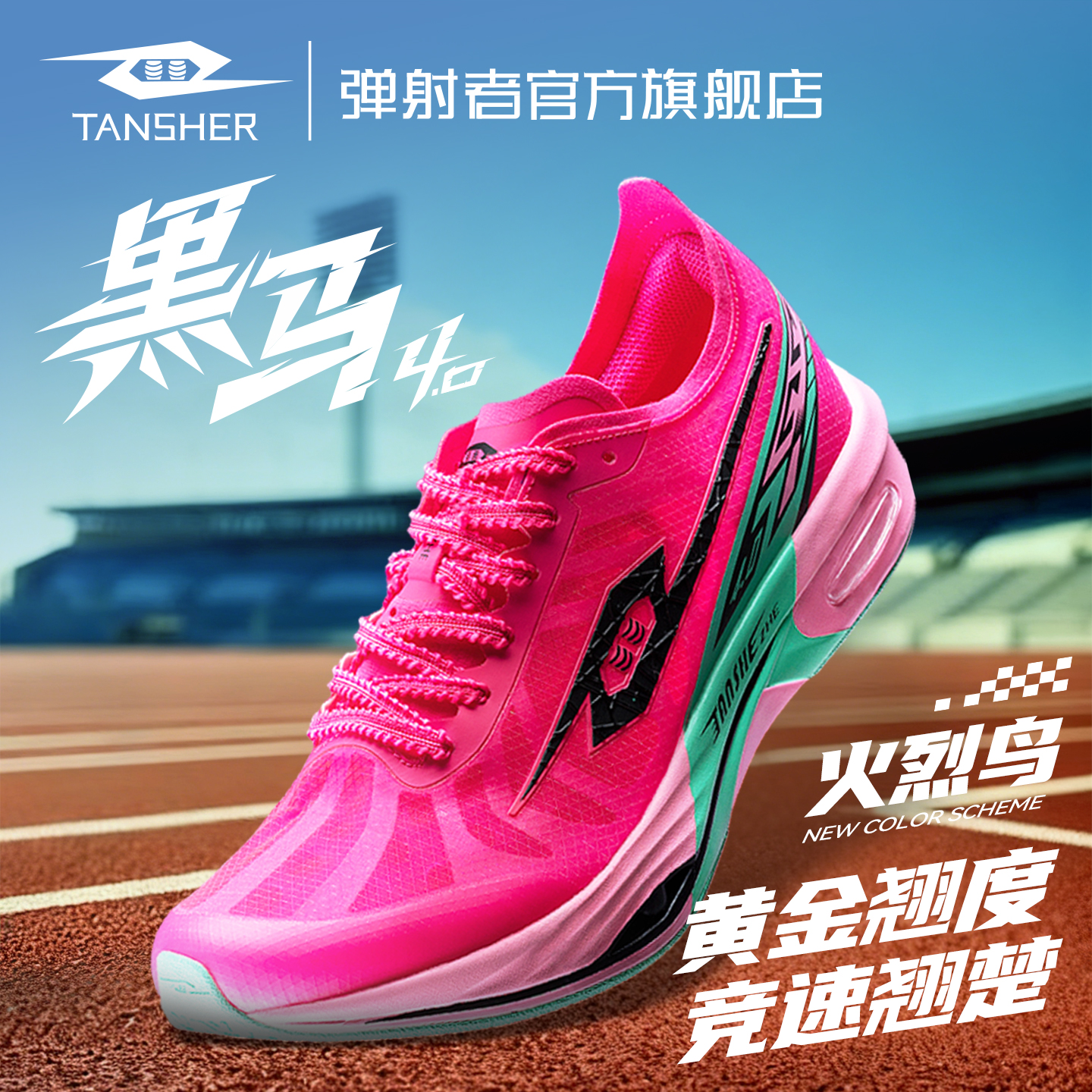 弹射者黑马4.0运动鞋专业碳板竞速减震跑鞋男女初中体考专用跑鞋