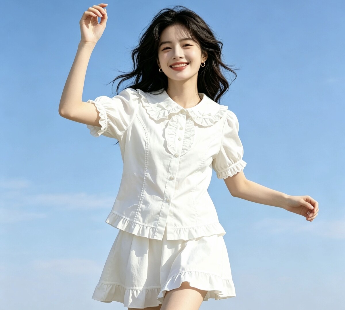 夏季甜美lolita上衣短袖Lolita内搭衬衫女夏季短款娃娃领2026新款图片