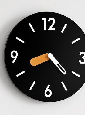 挂钟客厅现代简约钟表超静音黑色家用时尚2025新款时钟挂墙免打孔