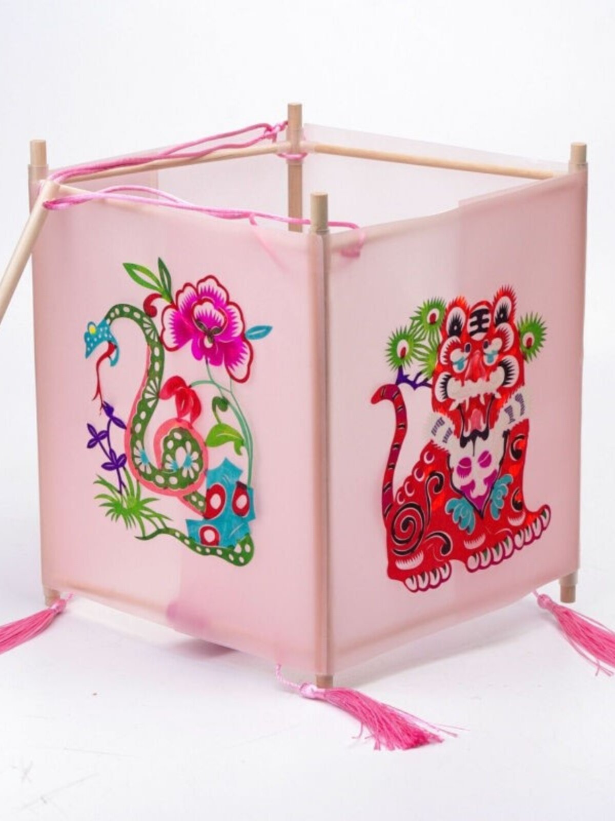 元宵传统方形儿童手工手提灯笼春节i剪纸花灯宫灯制作材料包