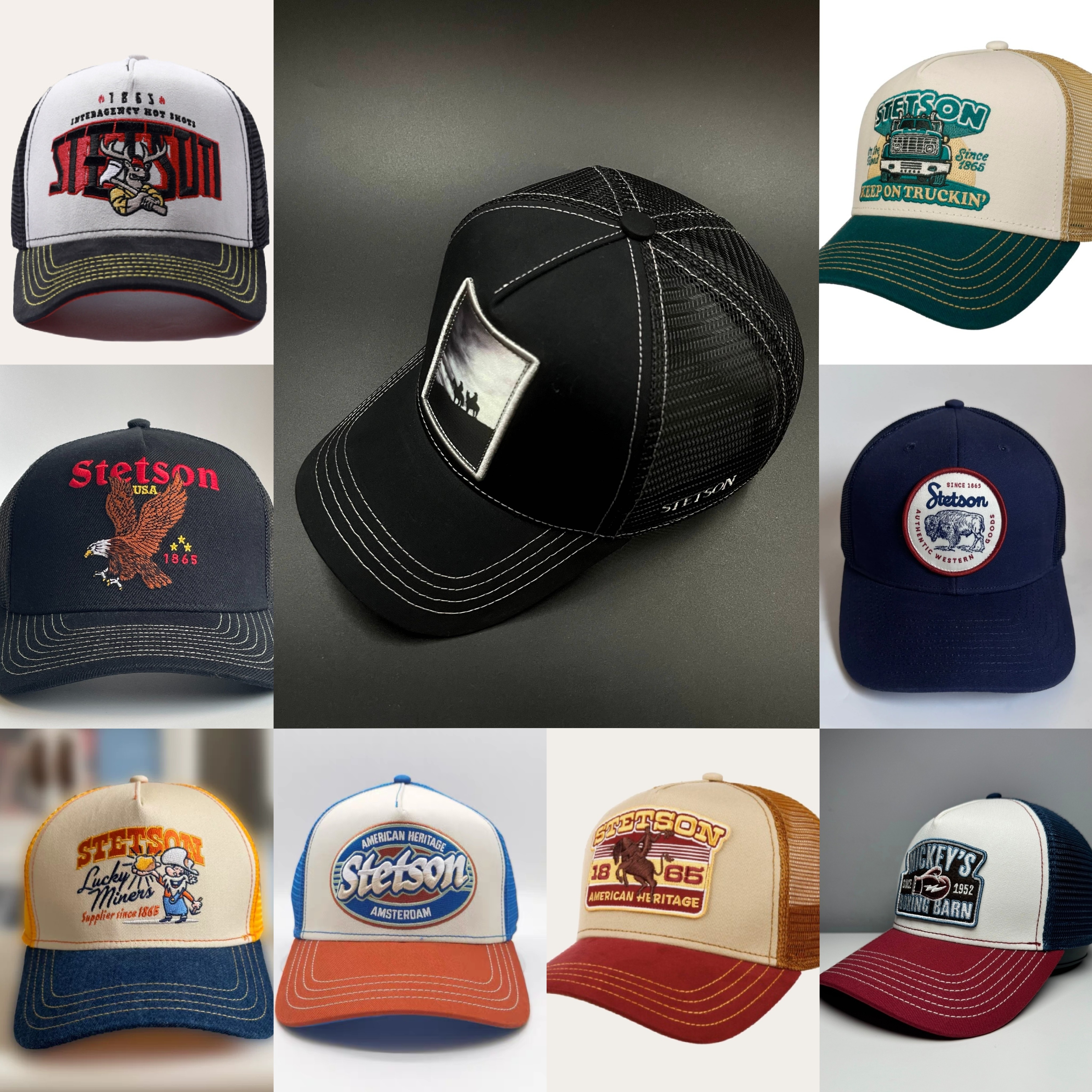 25年新款加深加大美式复古卡车司机帽男女同款棒球帽高顶帽网帽