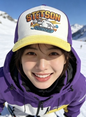 滑板雪人美式复古刺绣棒球帽男女同款休闲帽百搭卡车司机帽时尚