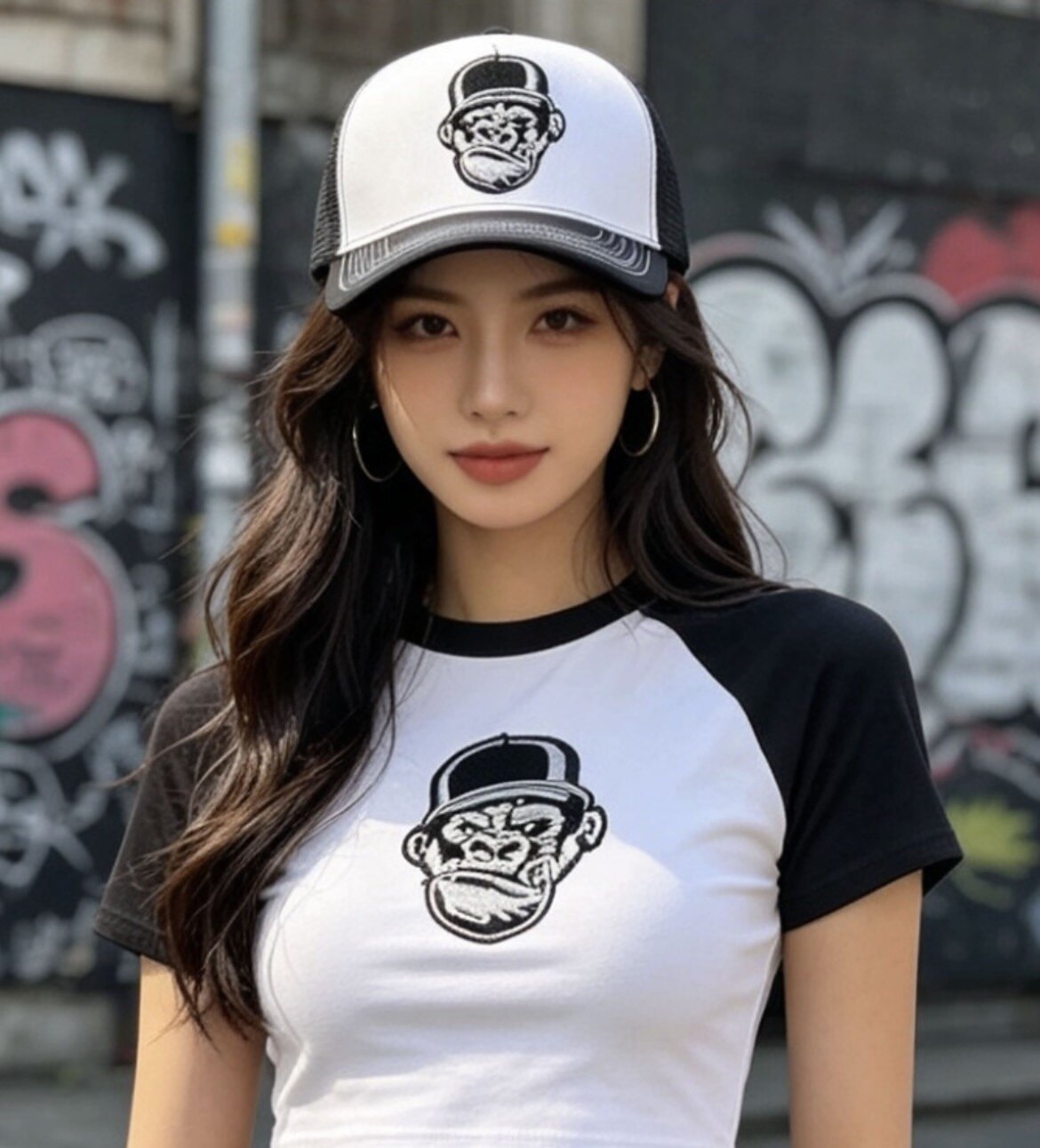 黑猩猩刺绣美式风格复古卡车司机帽流行帽子时尚棒球帽网帽夏季帽