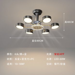 客厅家用现代简约电扇灯饰 卧室风扇灯一体吸顶灯北欧轻奢极简个性
