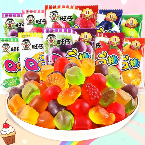六一食品旺仔QQ糖休闲小零食品8090后童年怀旧儿童果汁软糖果小吃