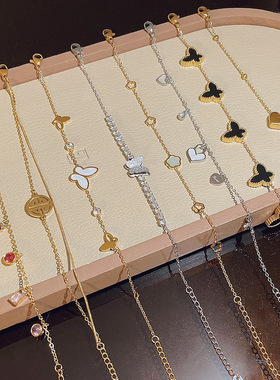 韩版设计感手串轻奢精致百搭蝴蝶手链女小众高级感不掉色钛钢手饰