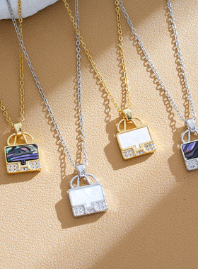 日韩新款字母H包包微镶气质轻奢满钻真金精致时尚潮流锁骨链厂家