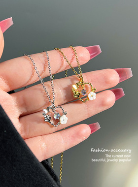 心花怒放钛钢项链女百搭轻奢小众设计高级感不掉色锁骨链配饰品