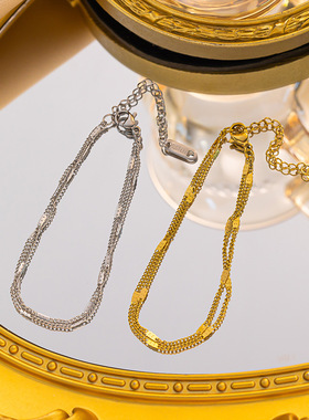 热款经典双层简片手链简约时尚小清新气质文艺甜美百搭高级款手饰