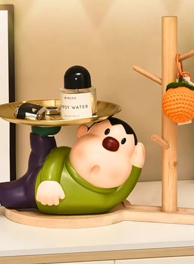 卡通呆萌胖虎托盘家居客厅玄关