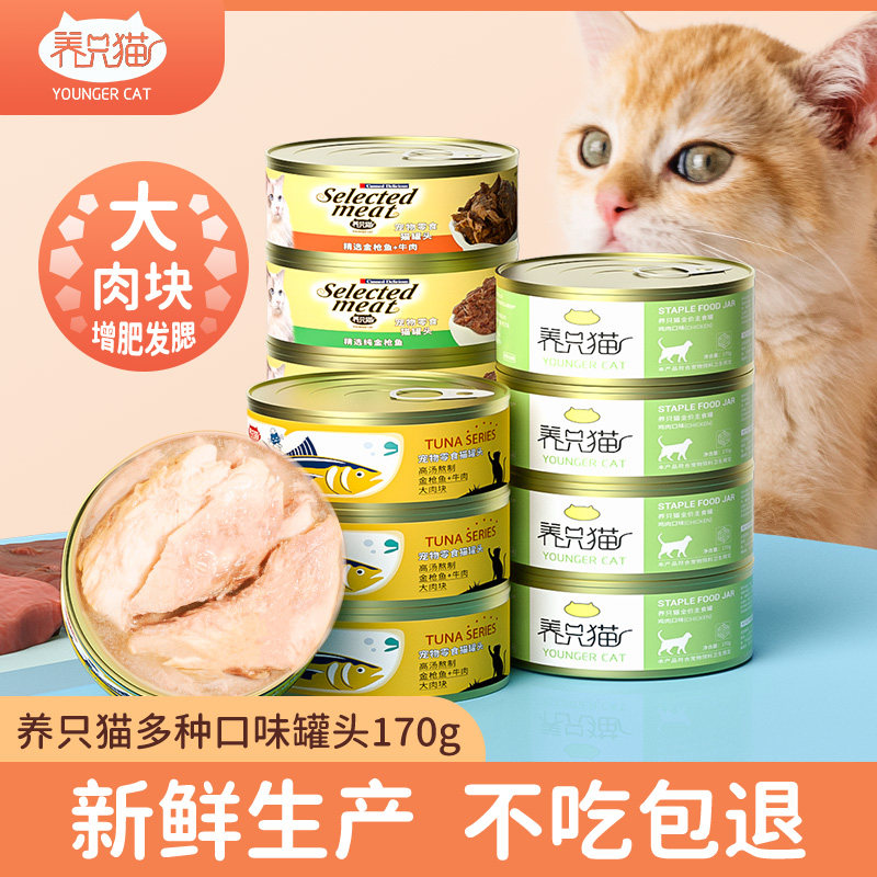 宠物食品猫粮猫罐头170g 鱼味猫零食成幼猫通用零嘴食品湿粮