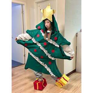 圣诞树服装 饰拍照道具. 圣诞节cos服饰男女生成人玩偶服演出衣服装