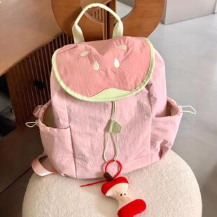 芭乐双肩包初高中女生书包ins风小众大容量揹包大学生上课通勤包