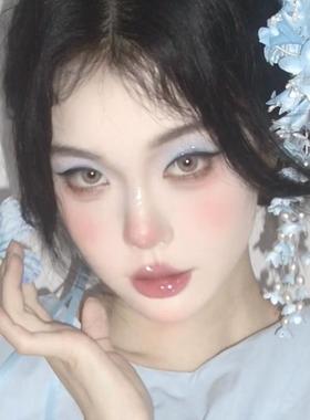 超仙蓝色铃兰花流苏发夹女头饰新中式古风覆古头花发卡侧边夹发饰