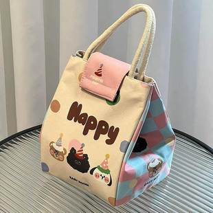 卡通保温便当盒冬季 饭盒袋耐用手提加厚铝箔上班族便携高颜值早餐