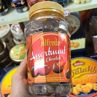 香港进口马来西亚Alfredo牛奶黑白榛果杏仁杂锦朱古力豆榴莲400克