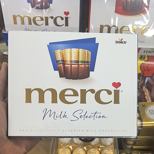 德国进口merci密斯钢琴型缤纷牛奶巧克力礼盒混合味黑巧情人礼物