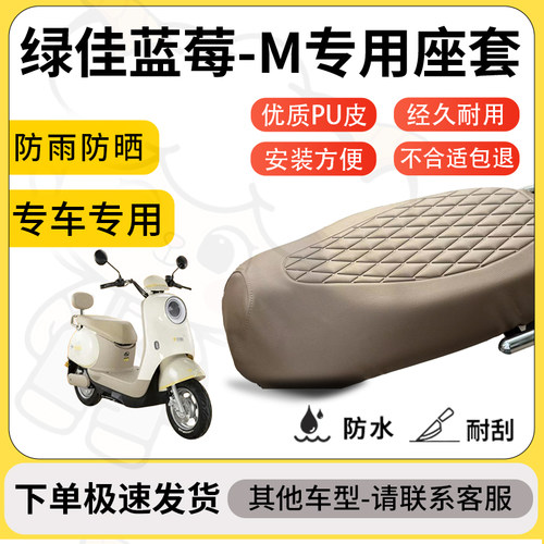得着适用于绿佳蓝莓-M座套专用电动车坐垫防水加厚座垫套减震舒适