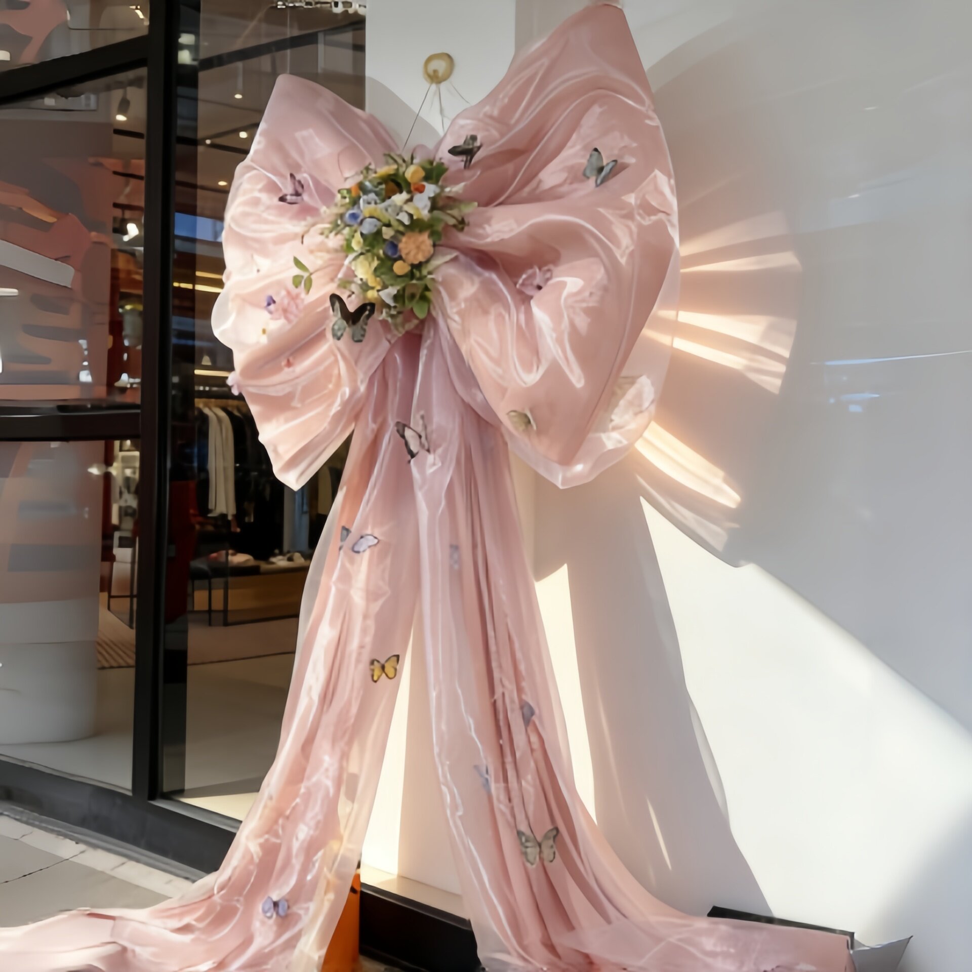 巨型拖尾蝴蝶结氛围感晨袍背景布置高级感婚房装饰品婚礼拍照道具