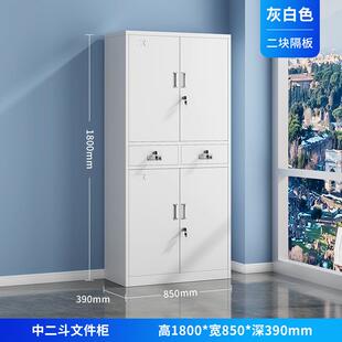 铁皮文件柜办公资料档案柜钢制凭证柜家用更衣储物柜带锁柜子