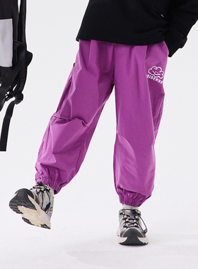 男童工装裤子时髦帅气春装中大童长裤儿童童装春秋季2025新款紫色