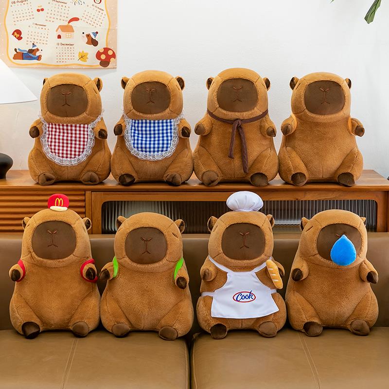 卡皮巴拉毛绒空调毯抱枕被子两用办公室午睡毯可爱水豚玩偶毛毯