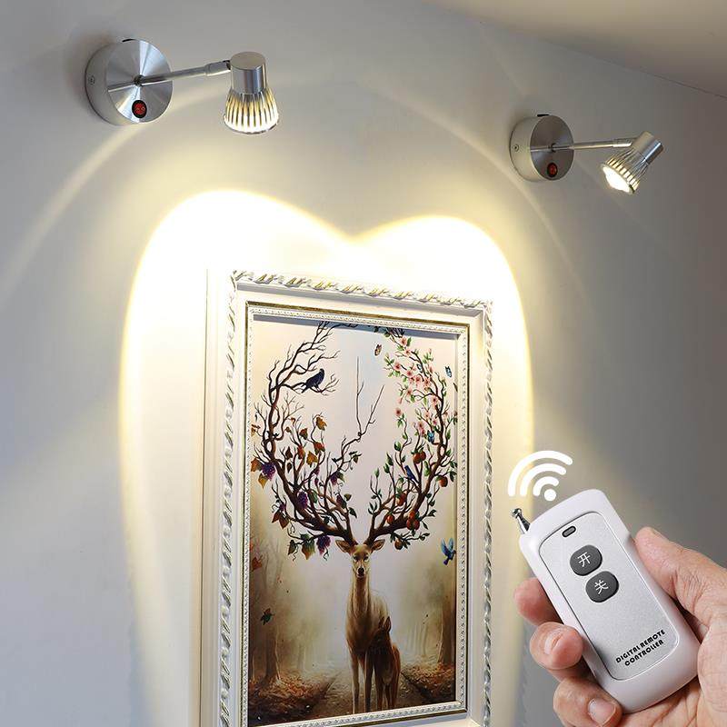 充电射灯家用免布线led灯 可移动遥控免安装无线射灯免接线免打孔