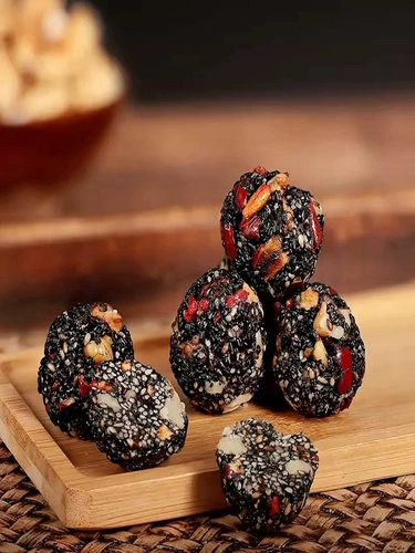 Wuzhen Black Sesame Pill Ball Ball Орешник Red Jubebery Wolfberry Беременные закуски повседневные флагманские магазины без сахара