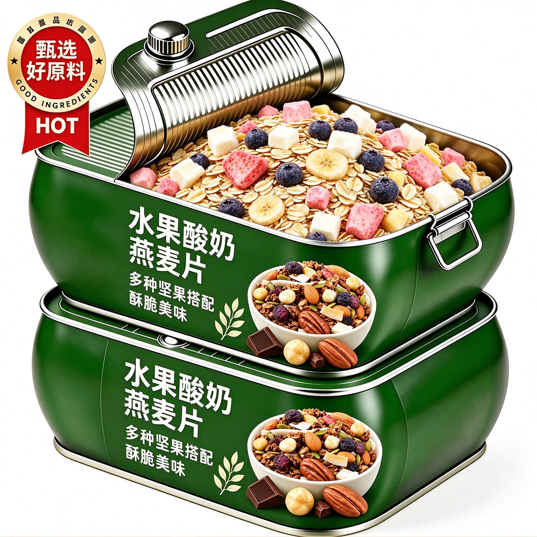 谷物脆拌酸奶水果燕麦片混合果干坚果拌酸奶泡牛奶的伴侣早餐食品