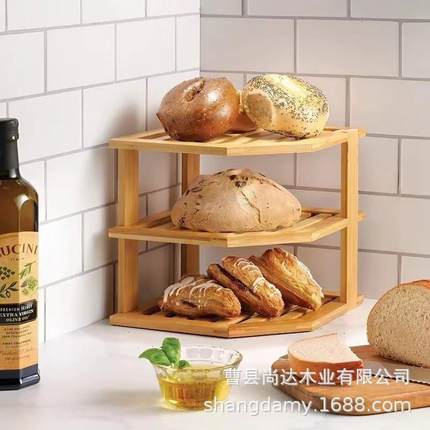 家用厨房碗盘厨调收纳具架转角味料整理架多层木制置物架