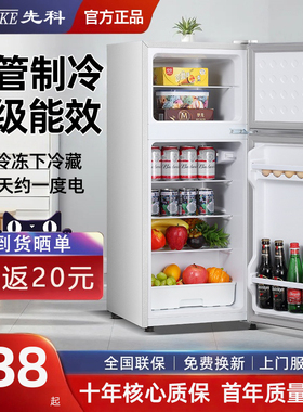 先科一级节能小冰箱家用小型宿舍租房用迷你省电办公室双门电冰箱