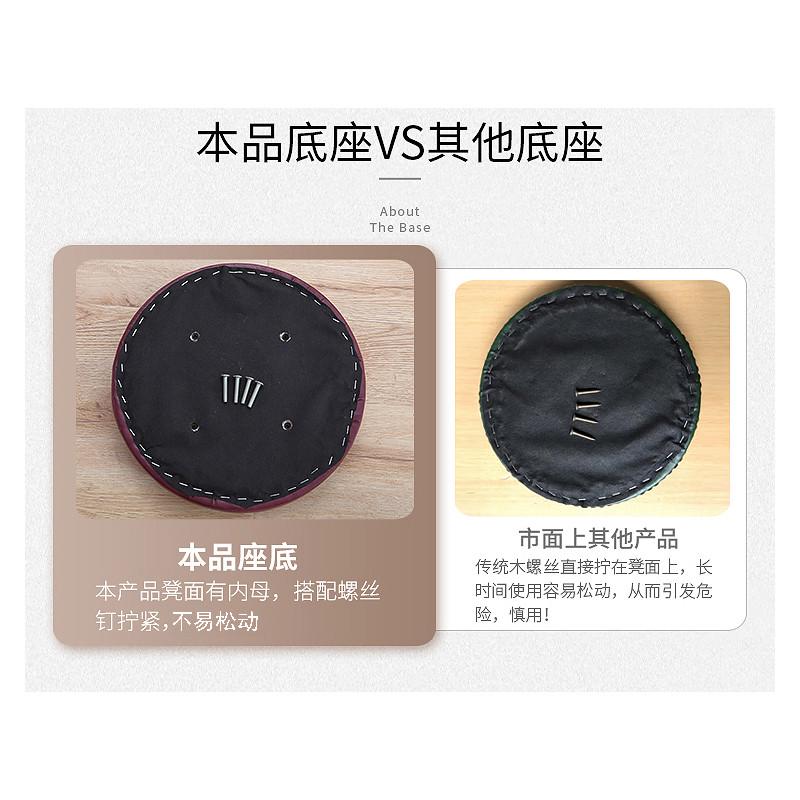 美式复古铁艺凳子家用高餐桌凳简约现代皮革椅板凳可叠放欧式圆凳
