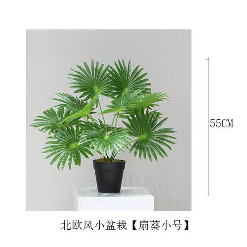 北欧风仿真植物龟背竹盆栽芭蕉叶假绿植庭院摆件家居室内景观盆景