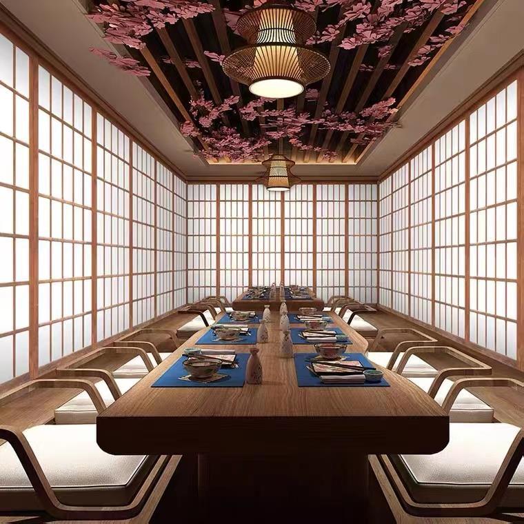 日式格子门榻榻米移门定制日料店民宿办公和室隔断屏风推拉折叠门