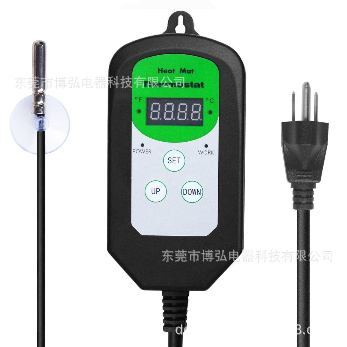 美规110V 数字控温传感调节器heat mat 加热植物爬虫控温湿仪表
