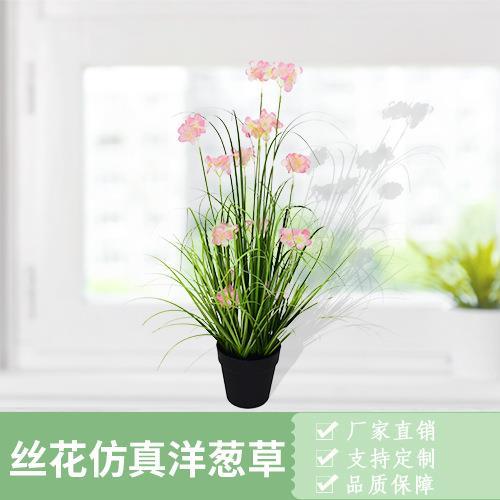 仿真洋葱草盆景洋葱草绿植家居摆件假树假草假花仿真绿植兰花盆栽
