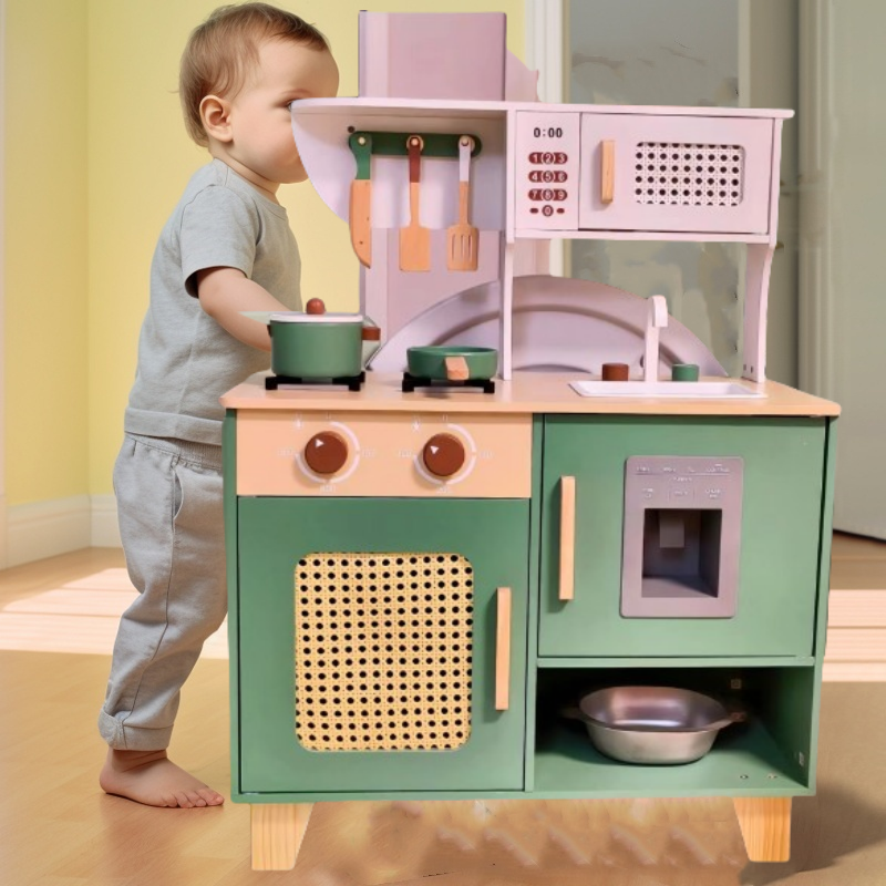 儿童益智拼装木质厨房煮饭玩具屋仿真男女孩木质儿童节礼物新款,玩具/童车/益智/积木/模型,过家家玩具,淘宝优惠券,粉丝福利购,淘宝优惠卷