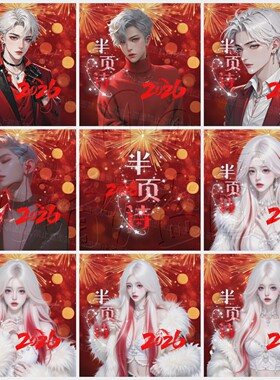 语音厅新年团头厅头马年直播家族统一主持大头红色炫酷背景竖版