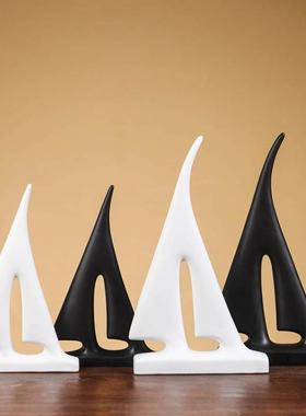 轻奢高档一帆风顺帆船摆件家居饰品客厅电视柜办公室书房摆饰北欧