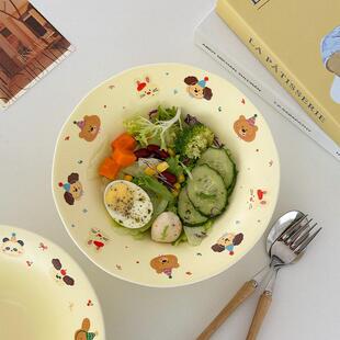 穆尼可爱卡通哑光义大利面 面盘草帽盘家用陶瓷深盘甜品蛋糕盘水