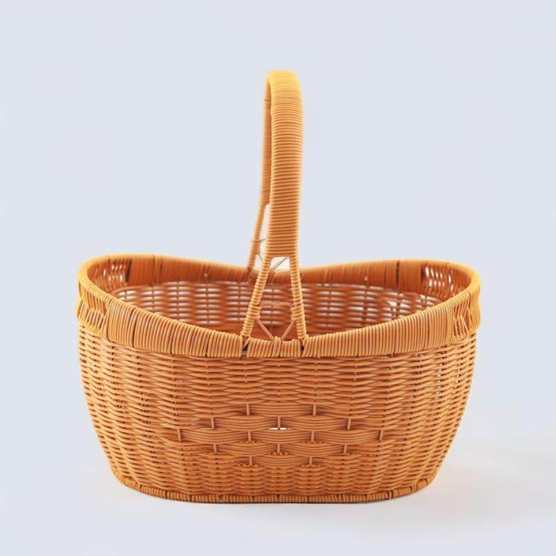 中号元宝家用彷藤编创意野餐手提菜篮子筐户外水果采摘户外买 菜,收纳整理,购物篮,淘宝优惠券,粉丝福利购,淘宝优惠卷