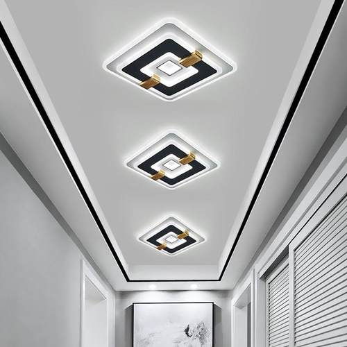 现代简约led轻奢过道走廊灯 嵌入式玄关阳台灯 方形入户门厅明装