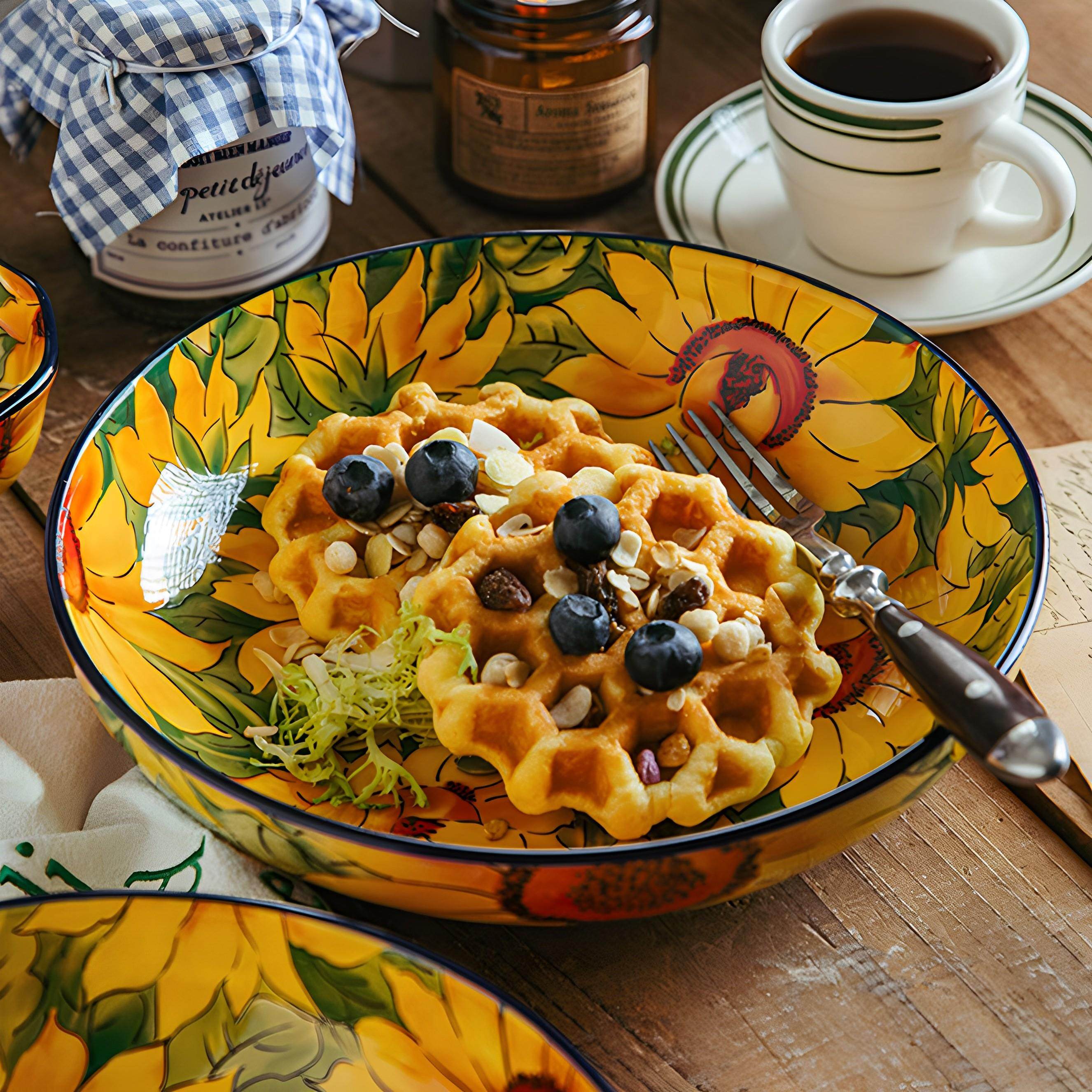 向日葵-8.5英寸圆盘一个装波兰瓷釉下彩民族艺术陶瓷餐具创意,餐饮具,盘,淘宝优惠券,粉丝福利购,淘宝优惠卷