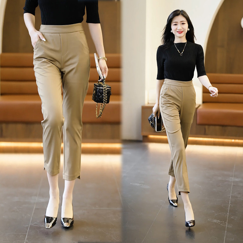 哈伦裤女2026年春季百搭高腰显瘦九分女裤春秋卡其色烟管西装裤子,女装/女士精品,休闲裤,淘宝优惠券,粉丝福利购,淘宝优惠卷