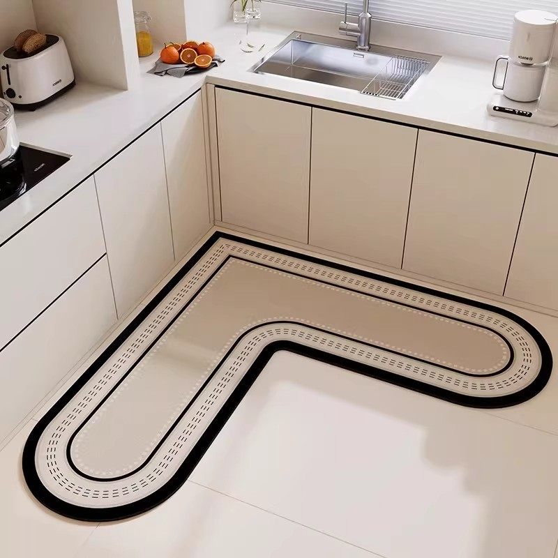 日本L型厨房地垫防滑防油可擦免洗专用防水脚垫硅藻泥吸水地毯垫,居家布艺,厨房地垫,淘宝优惠券,粉丝福利购,淘宝优惠卷
