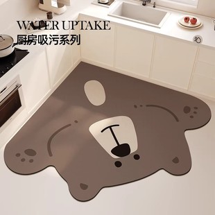 日本卡通厨房地垫防滑吸水可擦硅藻泥速干垫门口耐脏脚垫免洗地毯